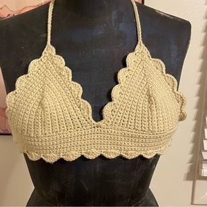 Handmade Crochet Halter Top Small Adjustable